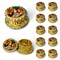 Radha Krishna Haldi Kumkum Holder Traditional Roli Chawal/Rice Holder for Pooja - Hindu Wedding Housewarming Return Gifts Indian Temple Decor Diwali Favors Religious Puja Accessories